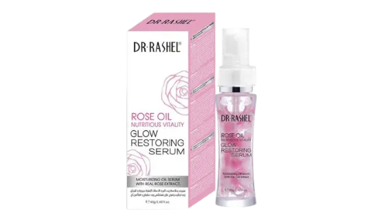 صورة سيروم بخلاصه زيت الورد لاستعادة الاشراق والحيوية لبشرة الوجة من د.راشيل 40جرام